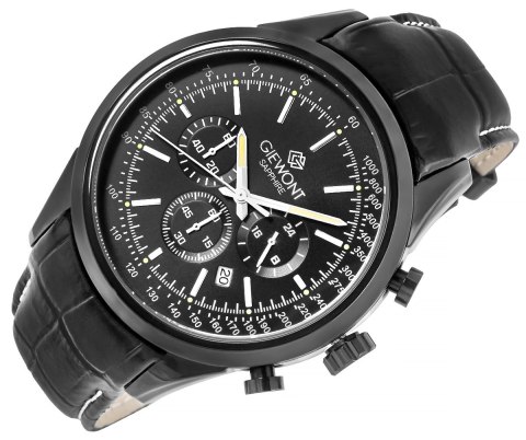 Zegarek Męski Giewont Chronograph Sapphire Czarny GW7650-A4 Giewont
