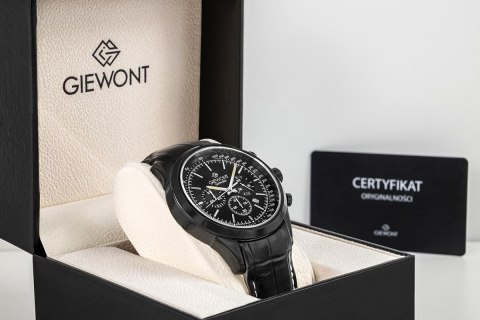 Zegarek Męski Giewont Chronograph Sapphire Czarny GW7650-A4 Giewont