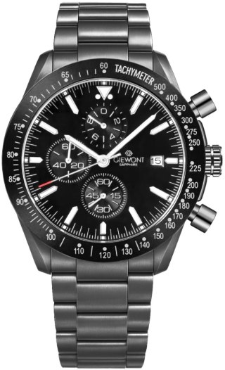 Zegarek Męski Giewont Chronograph Sapphire Czarny GW8720-B1 Giewont