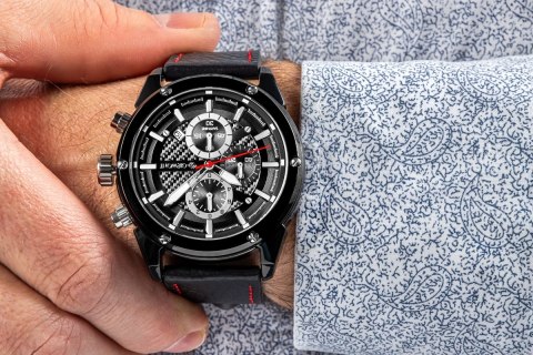 Zegarek Męski Giewont Chronograph Sapphire Czarny GW8810-A1 Giewont