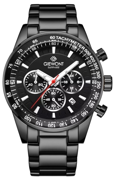 Zegarek Męski Giewont Chronograph Sapphire Czarny GW9140-B2 Giewont