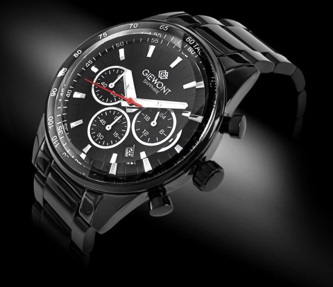 Zegarek Męski Giewont Chronograph Sapphire Czarny GW9140-B2 Giewont