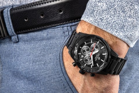Zegarek Męski Giewont Chronograph Sapphire Czarny GW9140-B2 Giewont