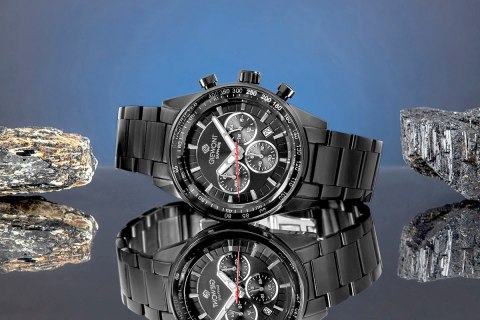 Zegarek Męski Giewont Chronograph Sapphire Czarny GW9140-B2 Giewont