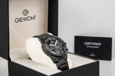 Zegarek Męski Giewont Chronograph Sapphire Czarny GW9140-B2 Giewont