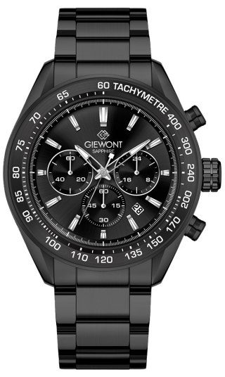 Zegarek Męski Giewont Chronograph Sapphire Czarny GW9580-B2 Giewont