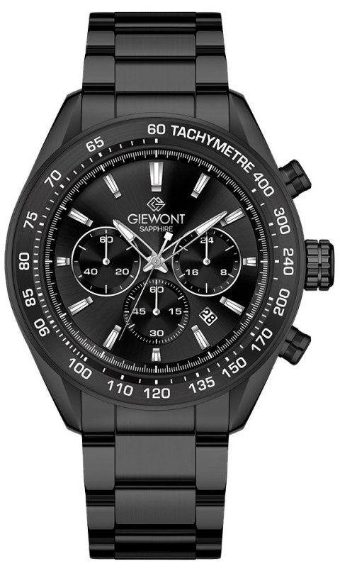 Zegarek Męski Giewont Chronograph Sapphire Czarny GW9580-B2 Giewont