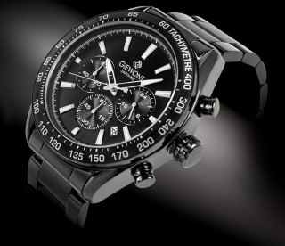 Zegarek Męski Giewont Chronograph Sapphire Czarny GW9580-B2 Giewont