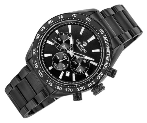 Zegarek Męski Giewont Chronograph Sapphire Czarny GW9580-B2 Giewont