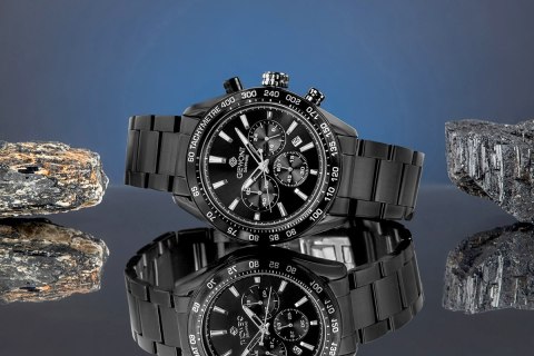 Zegarek Męski Giewont Chronograph Sapphire Czarny GW9580-B2 Giewont