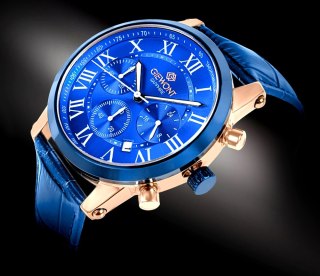 Zegarek Męski Giewont Chronograph Sapphire Miedziano Niebieski GW6260-A5 Giewont