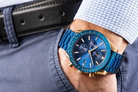 Zegarek Męski Giewont Chronograph Sapphire Niebiesko Miedziany GW8720-B5 Giewont