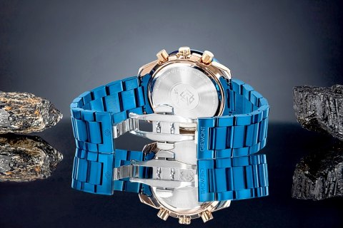 Zegarek Męski Giewont Chronograph Sapphire Niebiesko Miedziany GW8720-B5 Giewont