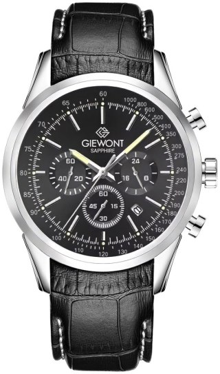 Zegarek Męski Giewont Chronograph Sapphire Srebrno Czarny GW7650-A2 Giewont