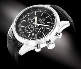 Zegarek Męski Giewont Chronograph Sapphire Srebrno Czarny GW7650-A2 Giewont