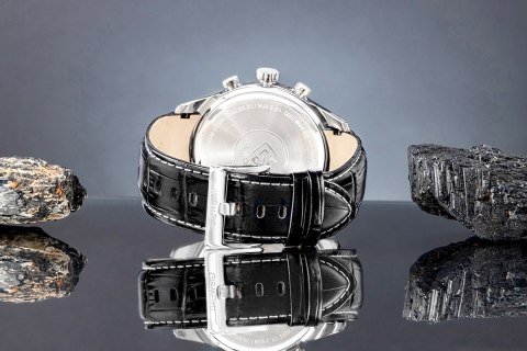 Zegarek Męski Giewont Chronograph Sapphire Srebrno Czarny GW7650-A2 Giewont