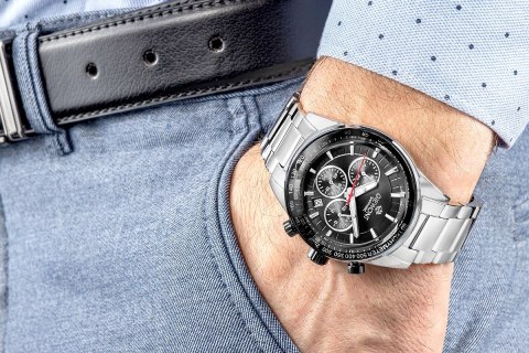 Zegarek Męski Giewont Chronograph Sapphire Srebrno Czarny GW9140-B1 Giewont
