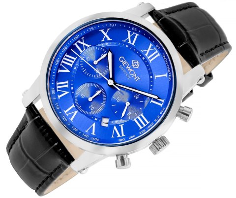 Zegarek Męski Giewont Chronograph Sapphire Srebrno Niebieski GW6260-A4 Giewont