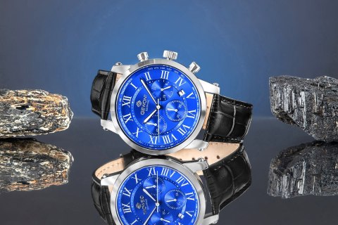 Zegarek Męski Giewont Chronograph Sapphire Srebrno Niebieski GW6260-A4 Giewont