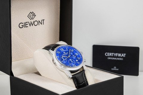 Zegarek Męski Giewont Chronograph Sapphire Srebrno Niebieski GW6260-A4 Giewont