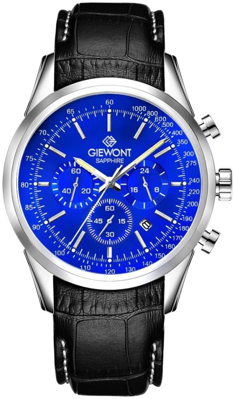 Zegarek Męski Giewont Chronograph Sapphire Srebrno Niebieski GW7650-A3 Giewont