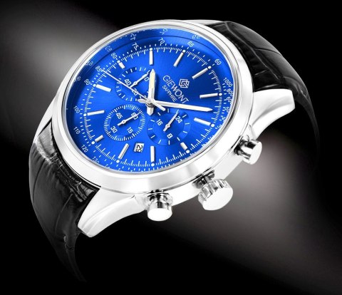 Zegarek Męski Giewont Chronograph Sapphire Srebrno Niebieski GW7650-A3 Giewont