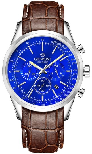 Zegarek Męski Giewont Chronograph Sapphire Srebrno Niebieski GW7650-A5 Giewont
