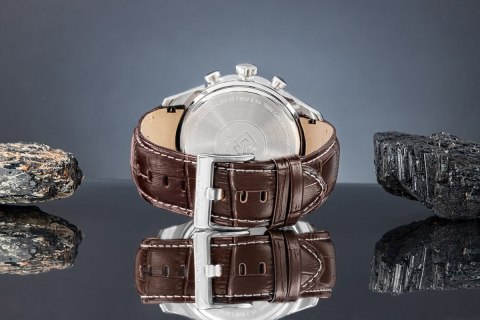 Zegarek Męski Giewont Chronograph Sapphire Srebrno Niebieski GW7650-A5 Giewont