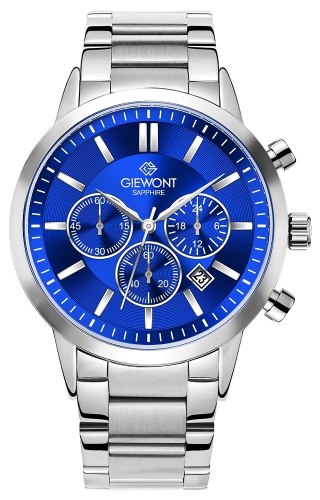 Zegarek Męski Giewont Chronograph Sapphire Srebrno Niebieski GW8510-B3 Giewont