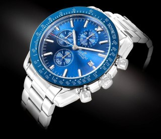 Zegarek Męski Giewont Chronograph Sapphire Srebrno Niebieski GW8720-B3 Giewont