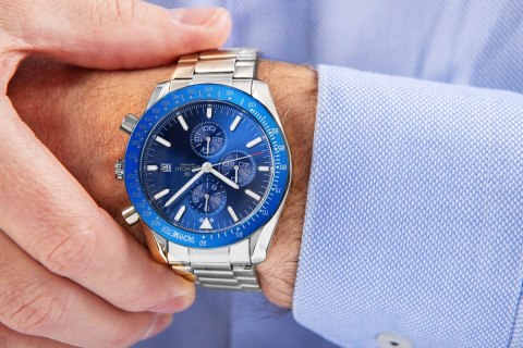 Zegarek Męski Giewont Chronograph Sapphire Srebrno Niebieski GW8720-B3 Giewont