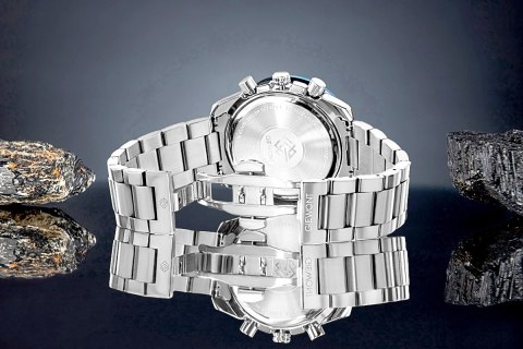 Zegarek Męski Giewont Chronograph Sapphire Srebrno Niebieski GW8720-B3 Giewont