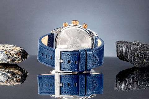 Zegarek Męski Giewont Chronograph Sapphire Srebrno Niebieski GW8810-A2 Giewont