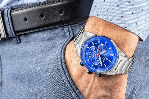 Zegarek Męski Giewont Chronograph Sapphire Srebrno Niebieski GW9140-B3 Giewont