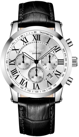 Zegarek Męski Giewont Chronograph Sapphire Srebrny GW6260-A1 Giewont