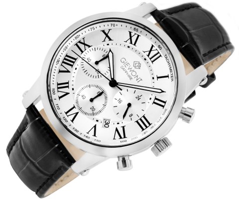 Zegarek Męski Giewont Chronograph Sapphire Srebrny GW6260-A1 Giewont