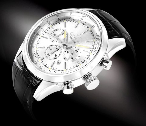 Zegarek Męski Giewont Chronograph Sapphire Srebrny GW7650-A1 Giewont