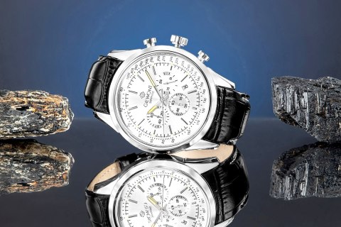 Zegarek Męski Giewont Chronograph Sapphire Srebrny GW7650-A1 Giewont