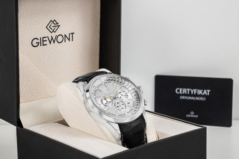 Zegarek Męski Giewont Chronograph Sapphire Srebrny GW7650-A1 Giewont