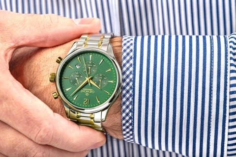 Zegarek Męski Giewont Chronograph Sapphire Zielony GW6310-B6 Giewont