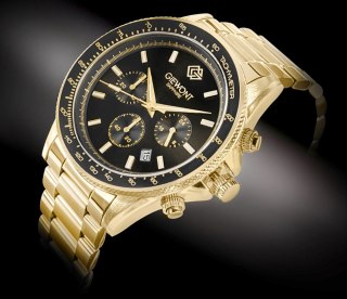 Zegarek Męski Giewont Chronograph Sapphire Złoto Czarny GW3520-B4 Giewont
