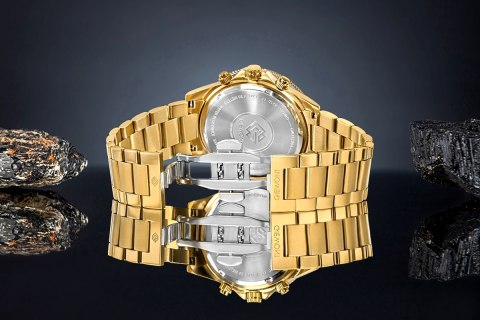 Zegarek Męski Giewont Chronograph Sapphire Złoto Czarny GW3520-B4 Giewont