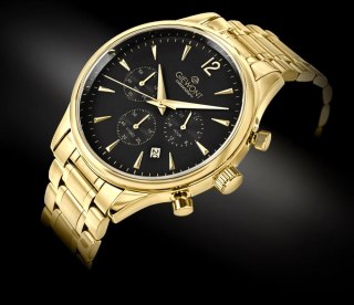 Zegarek Męski Giewont Chronograph Sapphire Złoto Czarny GW6310-B4 Giewont