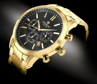 Zegarek Męski Giewont Chronograph Sapphire Złoto Czarny GW8510-B5 Giewont