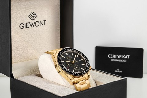 Zegarek Męski Giewont Chronograph Sapphire Złoto Czarny GW8720-B4 Giewont