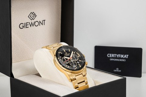Zegarek Męski Giewont Chronograph Sapphire Złoto Czarny GW9140-B4 Giewont