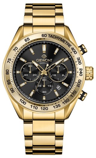 Zegarek Męski Giewont Chronograph Sapphire Złoto Czarny GW9580-B4 Giewont