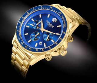 Zegarek Męski Giewont Chronograph Sapphire Złoto Niebieski GW3520-B5 Giewont