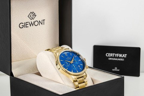 Zegarek Męski Giewont Chronograph Sapphire Złoto Niebieski GW6310-B5 Giewont