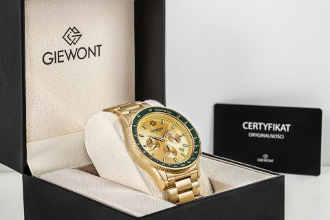 Zegarek Męski Giewont Chronograph Sapphire Złoto Zielony GW3520-B6 Giewont